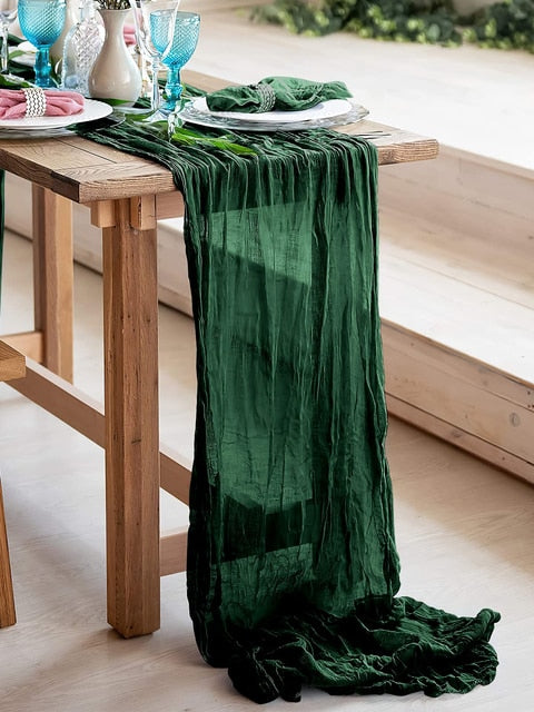 Cheesecloth Table Setting- Gauze Table Runner