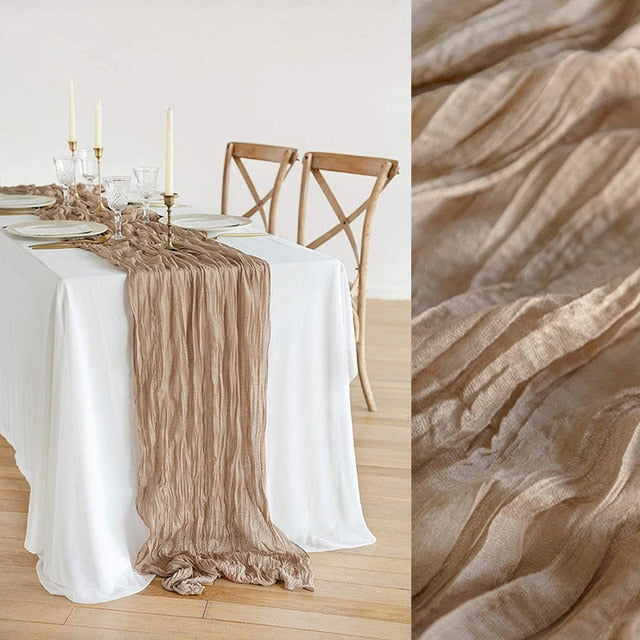 Cheesecloth Table Setting- Gauze Table Runner