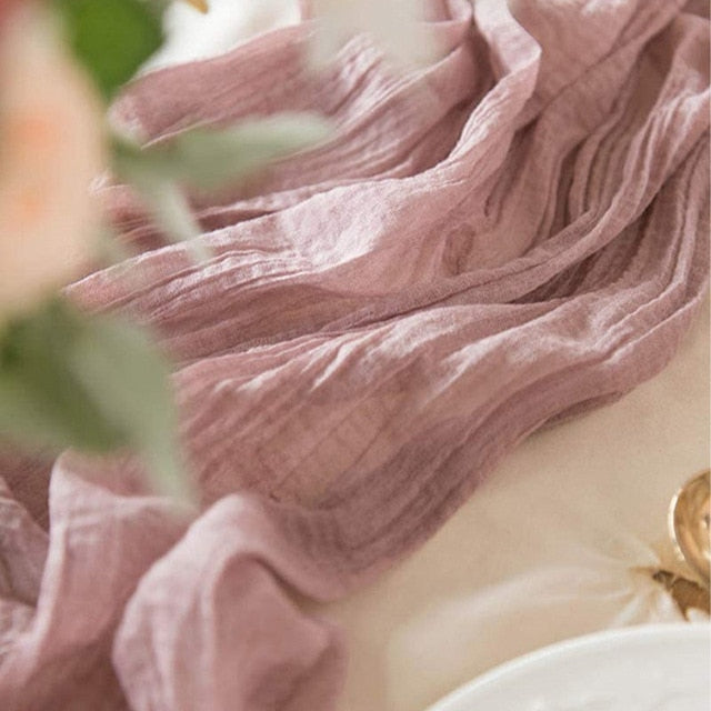 Cheesecloth Table Setting- Gauze Table Runner