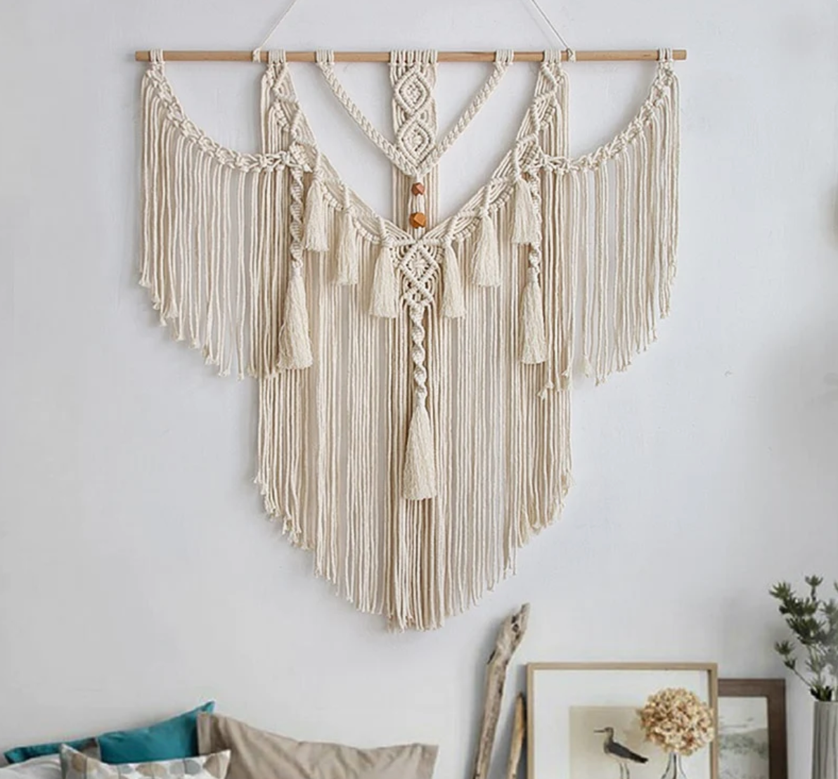 Large Macrame Wall Hanging Tapestry With Tassels