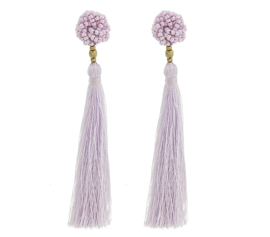 The Rosette Tassel Earring, Seashell - Aid Through Trade